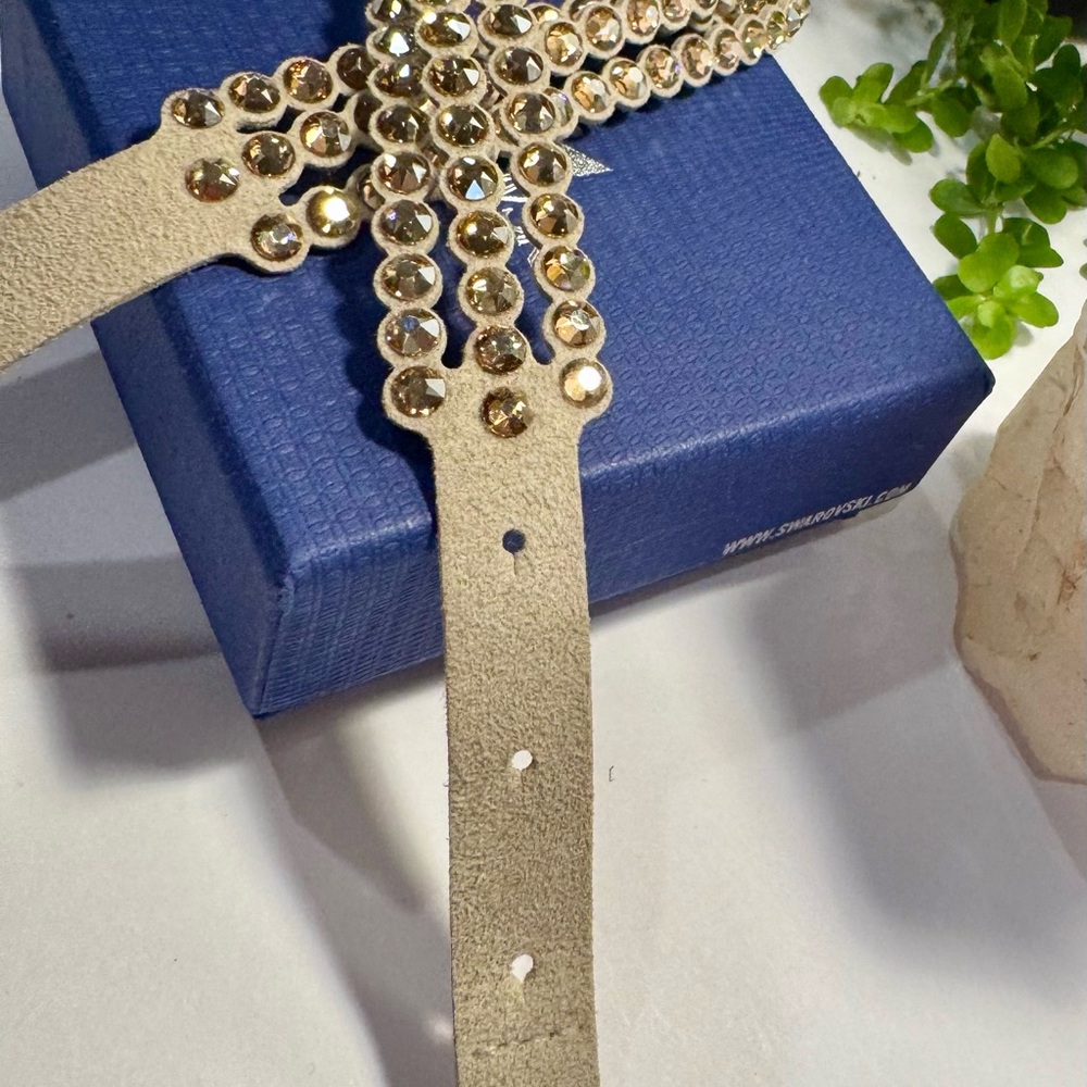 Swarovski Tan Power Slake Collection Double Wrap Crystal Bracelet NWOT - Picture 12 of 16